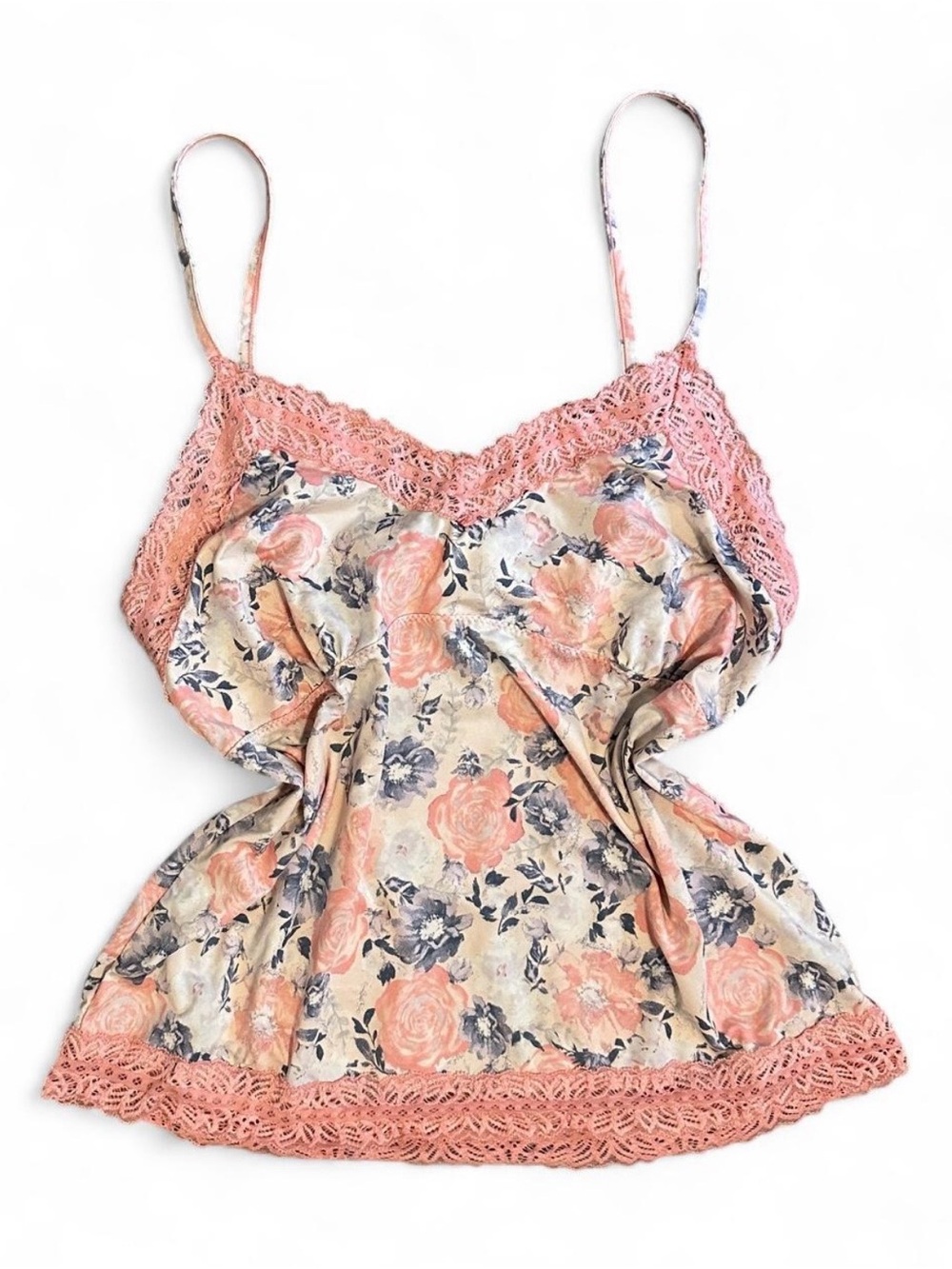 Women’s Jessica Simpson Pink and Navy Floral Lace Cami Size Small